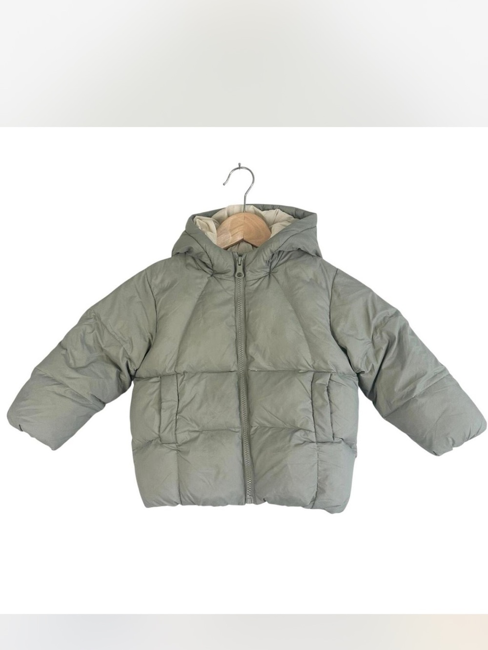 Zara Puffer Jacket in Sage Green